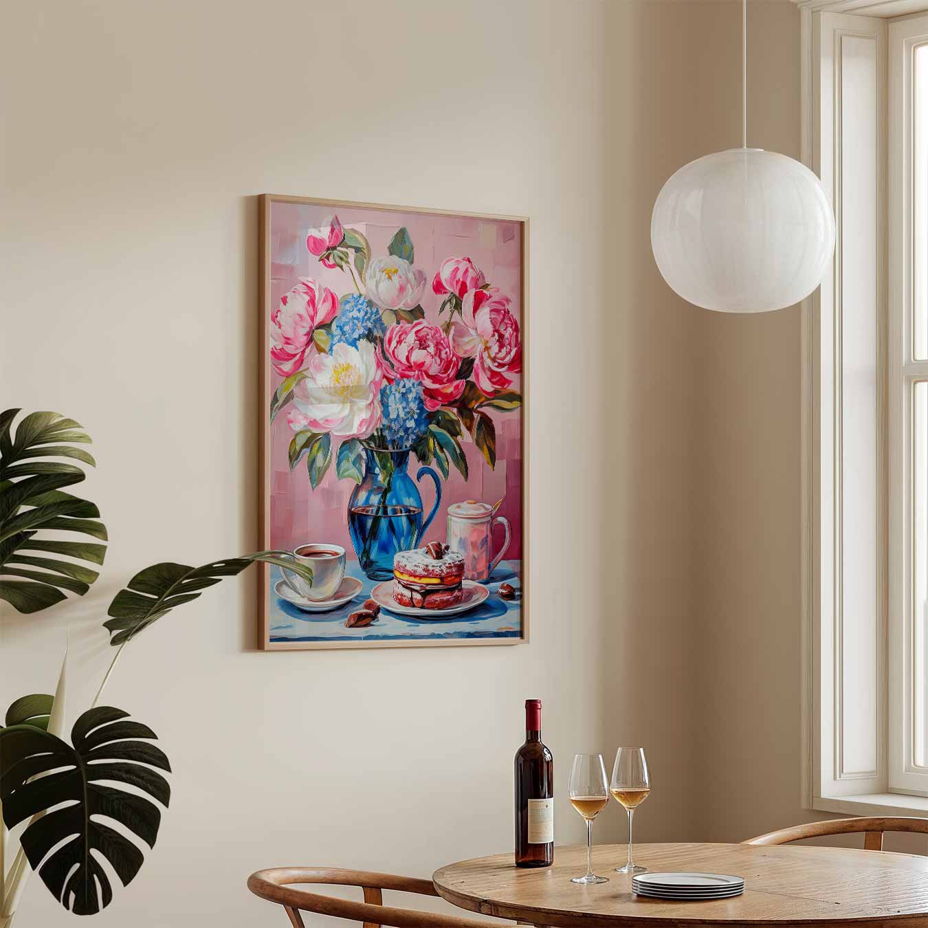 Bloemige Ontbijt Vibes Poster-WallArtistic