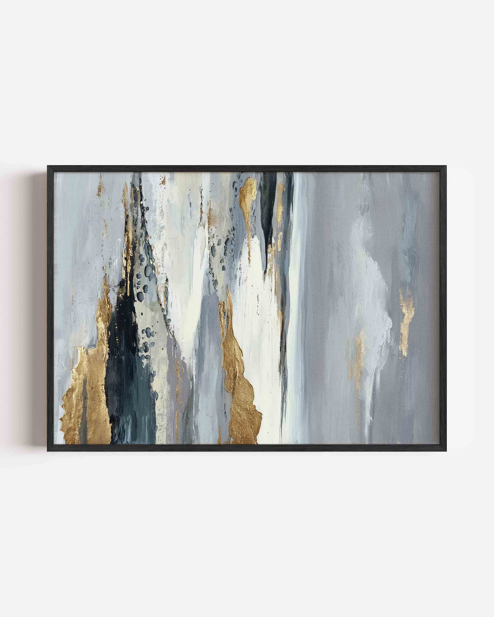 Abstracte grijze en gouden Poster