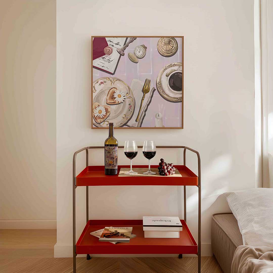 Ontbijt met bloemen Poster