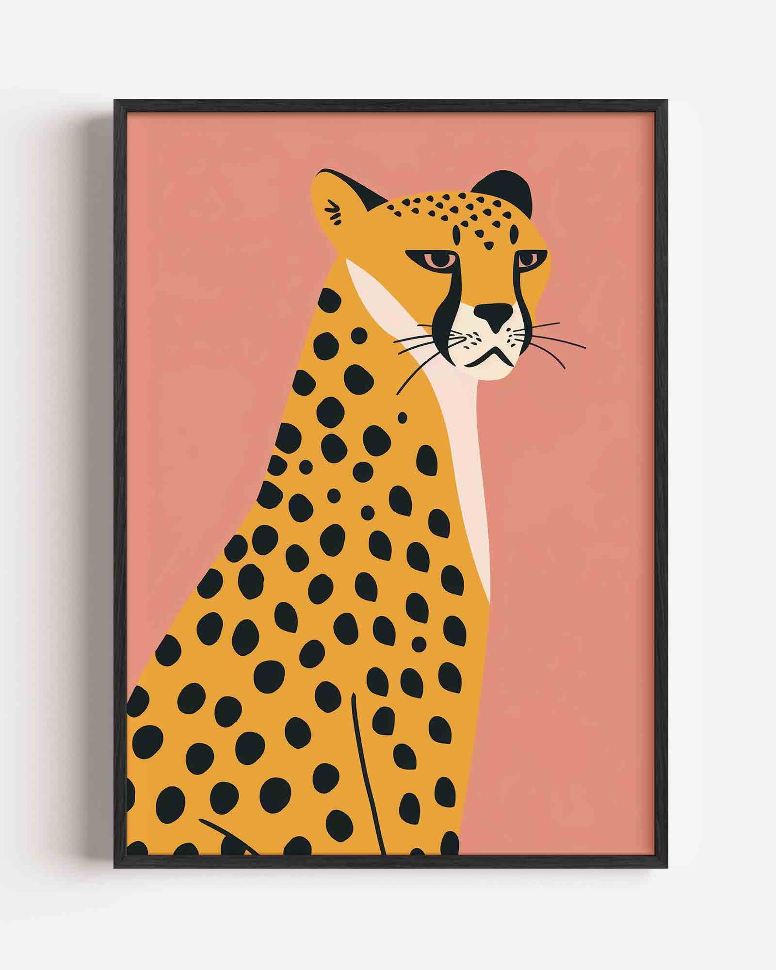 Luipaard op roze Poster