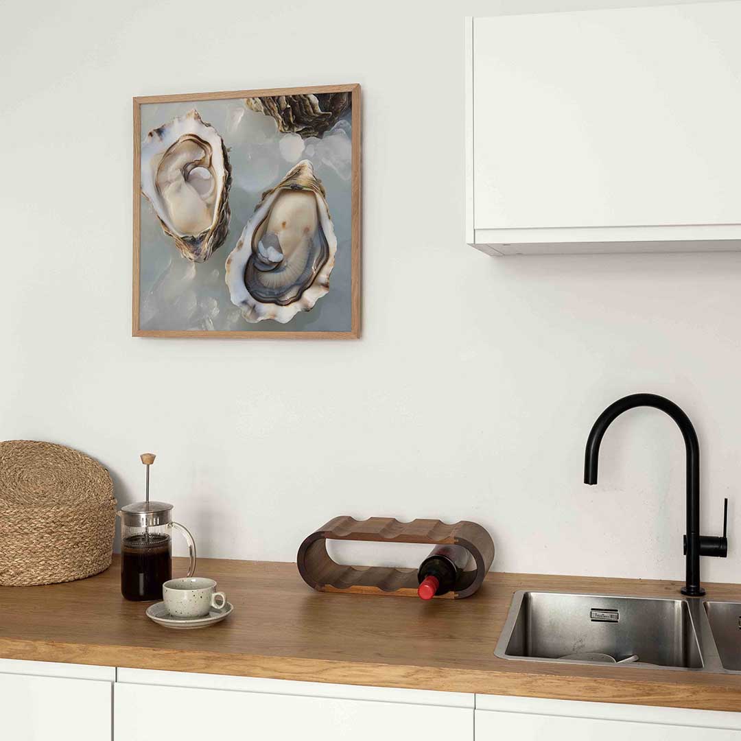 Open oesters op ijs Poster