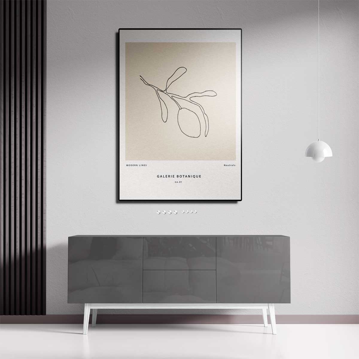 Moderne Botanische Lijnen Kunstwerk-canvas-dibond-plexiglas-wanddecoratie-WallArtistic