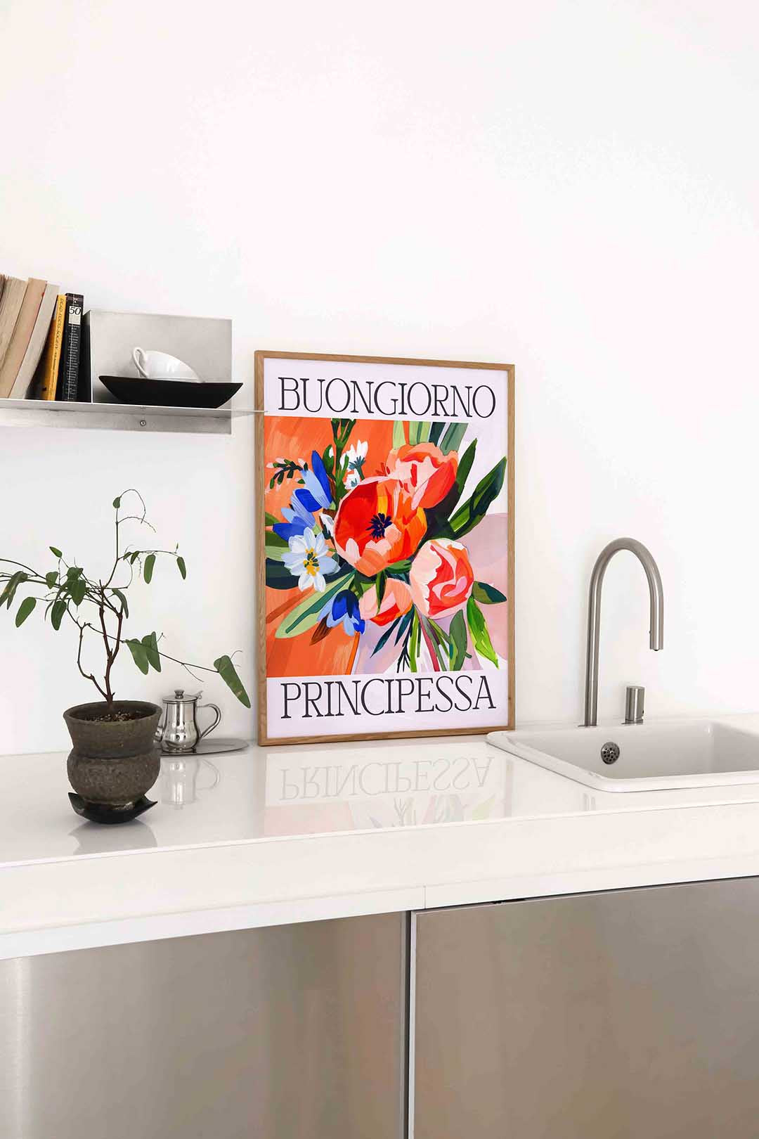 Bloemen en tekst Poster