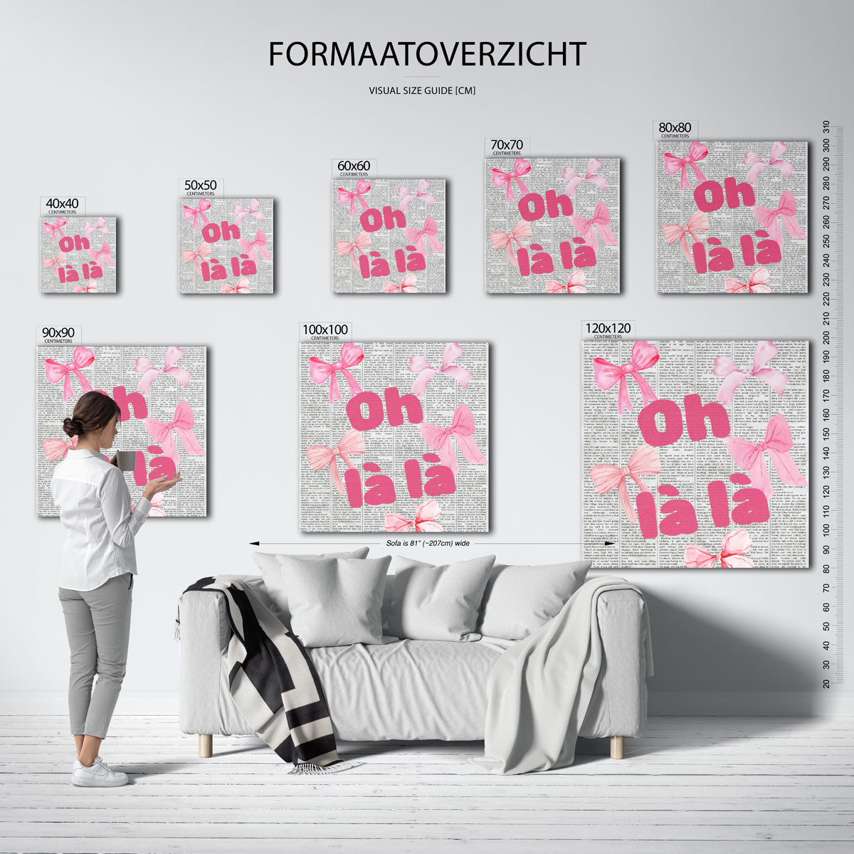 Oh la la roze strikjes Poster