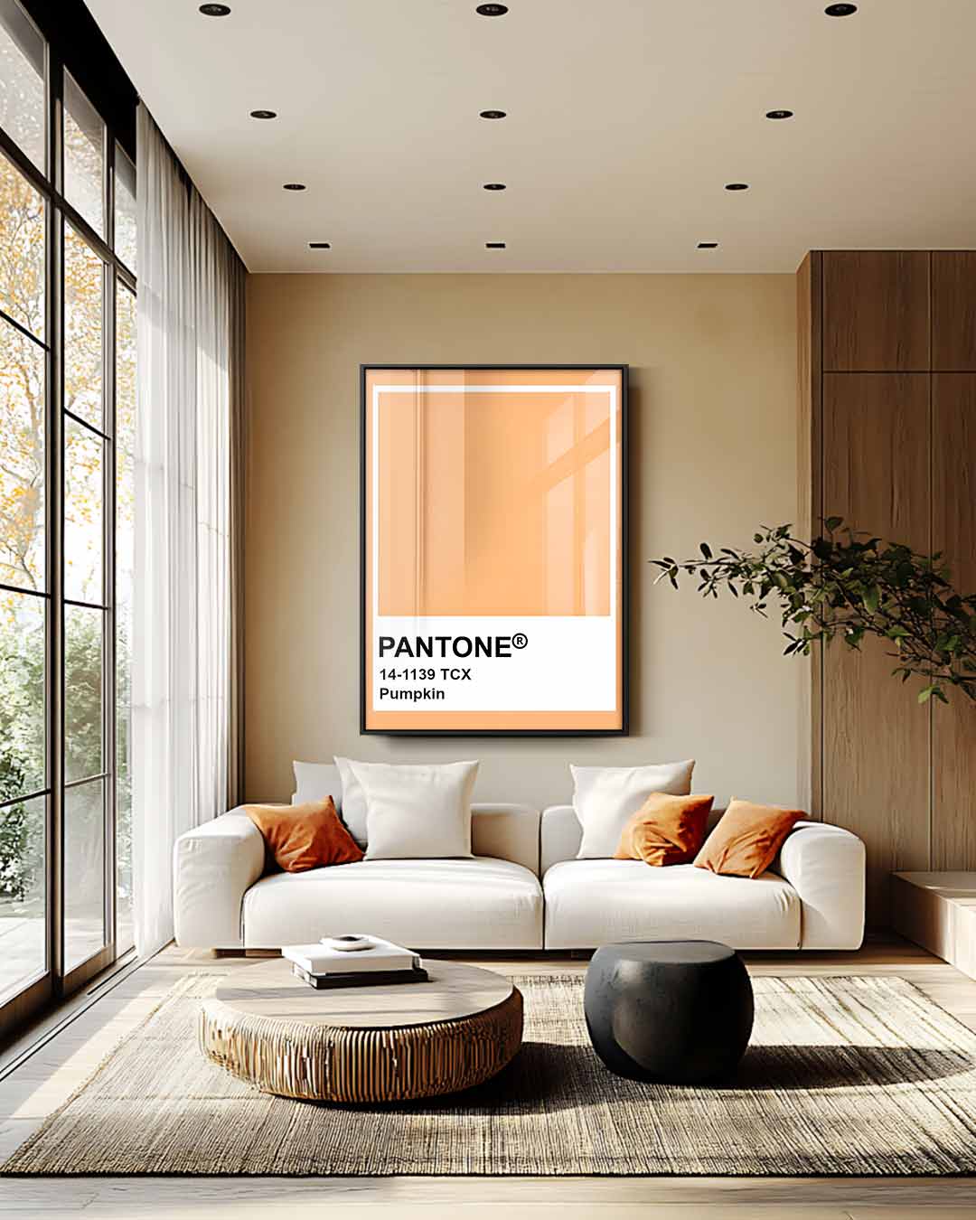 Vrolijke Pompoen Kleurstaal Kunstwerk-canvas-dibond-plexiglas-wanddecoratie-WallArtistic