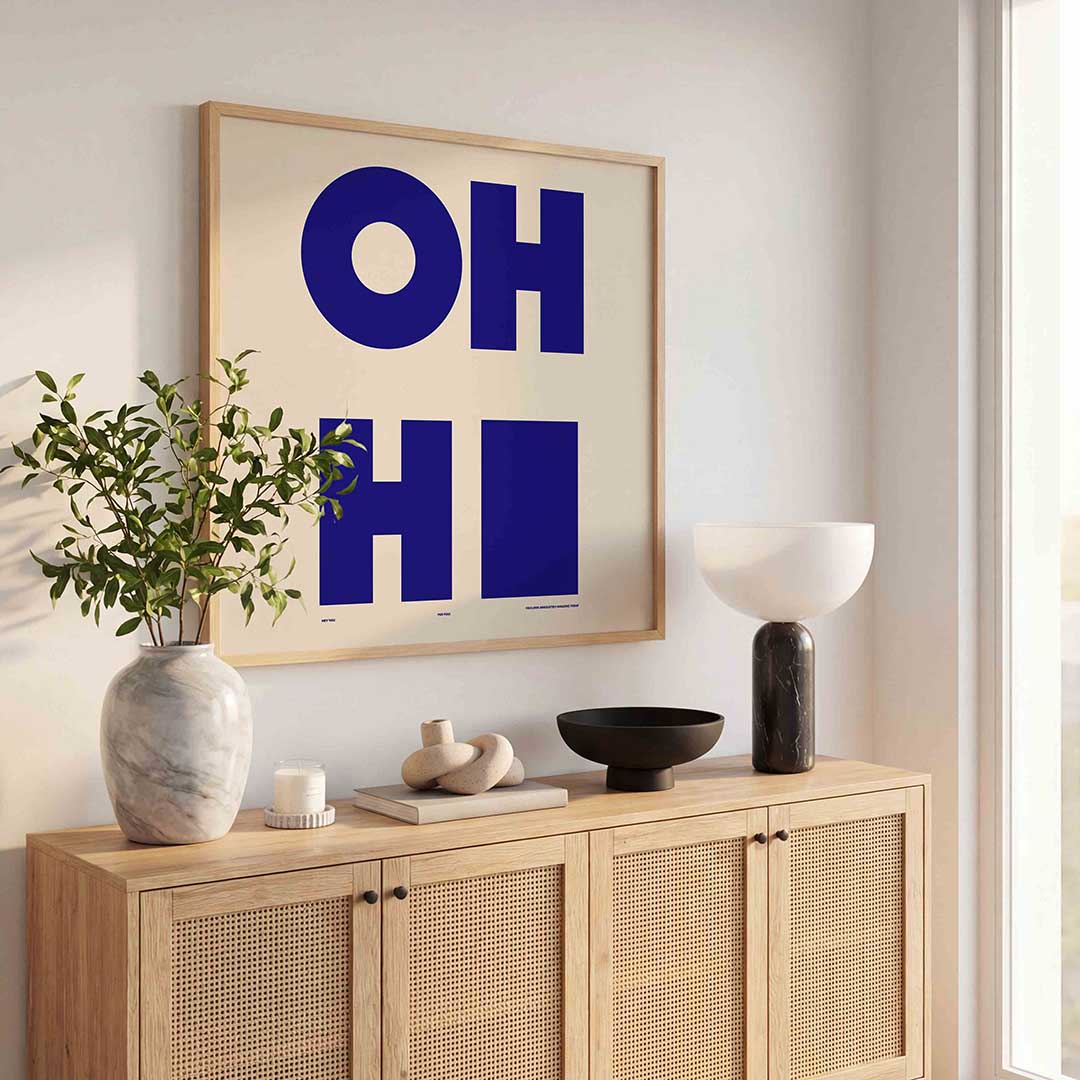 Grote blauwe letters Poster