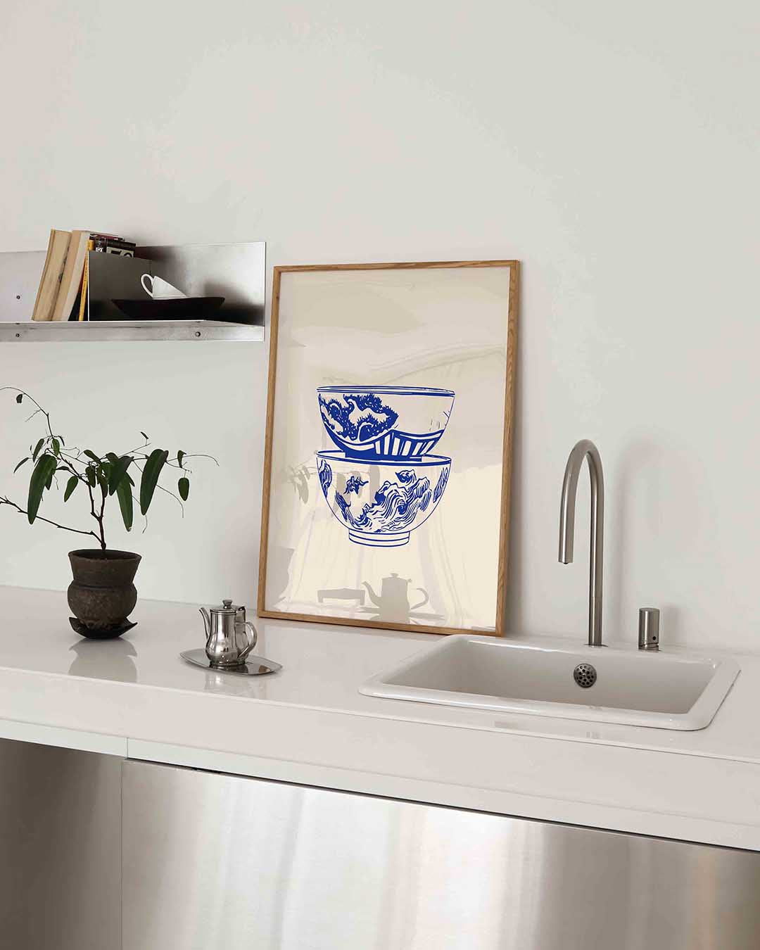 Blauwe kommen Poster
