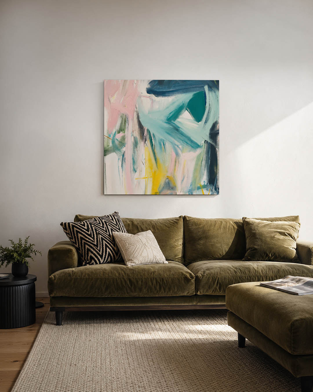 Dynamische kleurenexplosie Kunstwerk