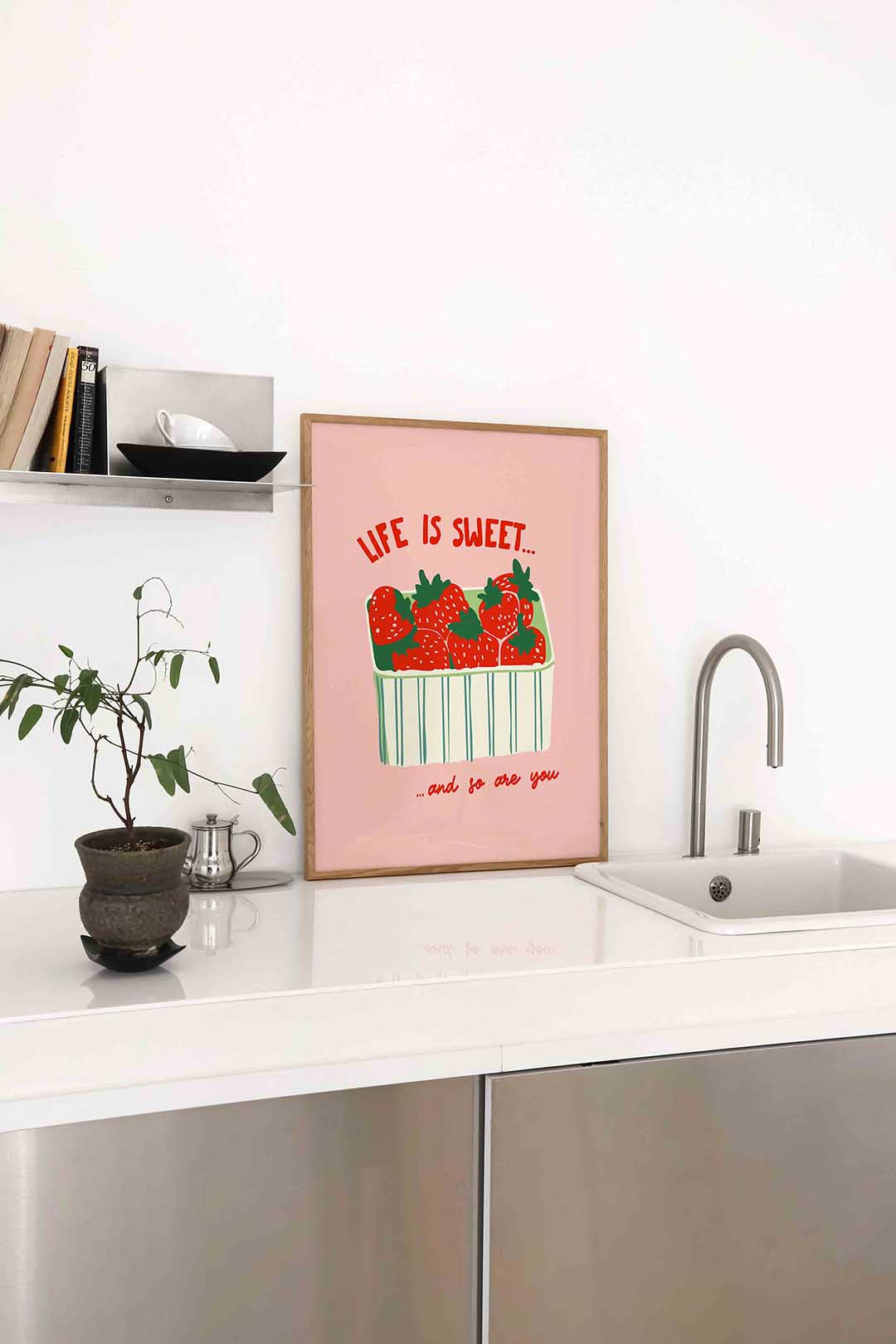 Aardbeien in mand Poster