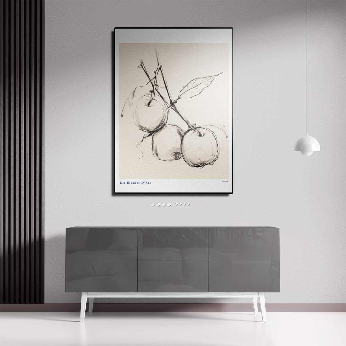 Simpele Schets van Appels Kunstwerk-canvas-dibond-plexiglas-wanddecoratie-WallArtistic