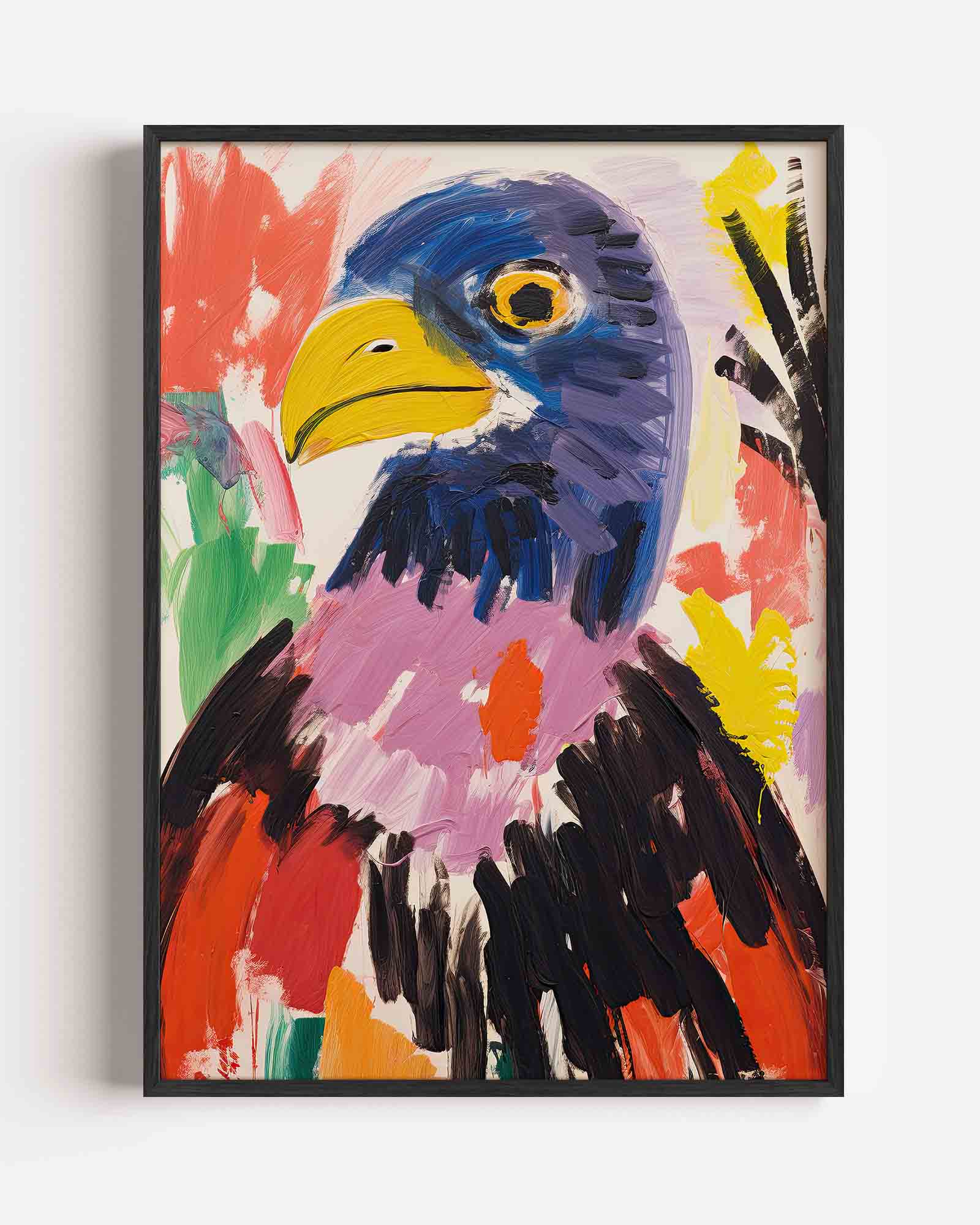 Vogel met kleurrijke achtergrond Poster
