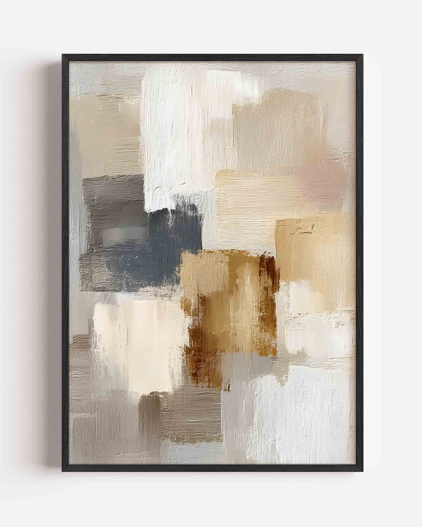 Abstracte beige en grijze vlakken Poster