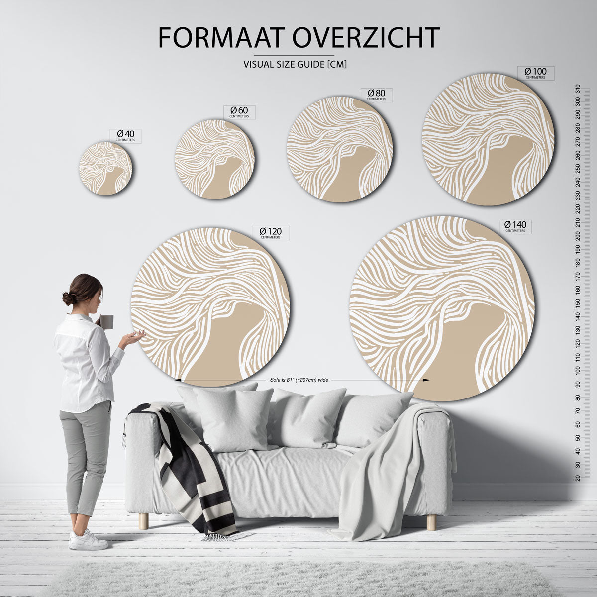 Organische lijnen Muurcirkel