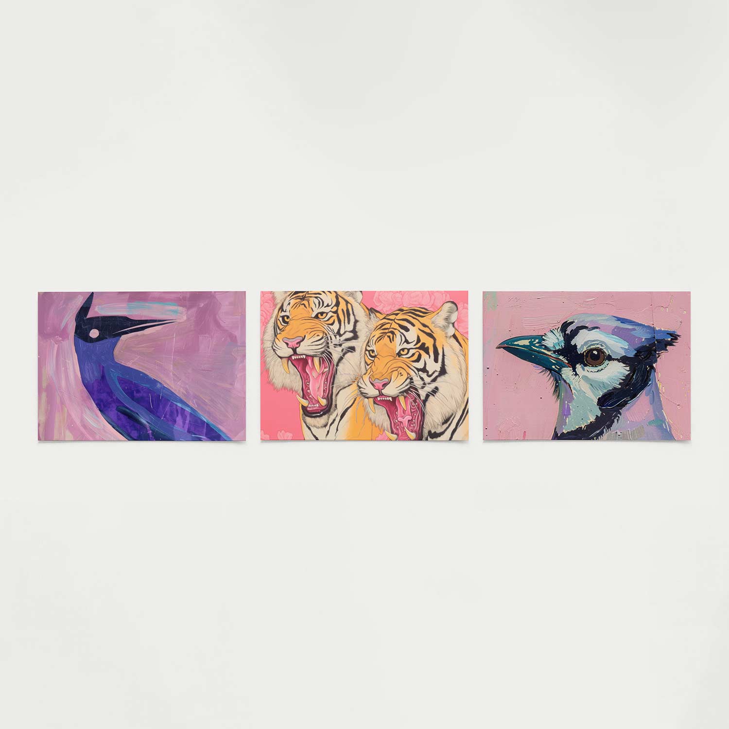 Kleurrijke vogelvorm Posterset