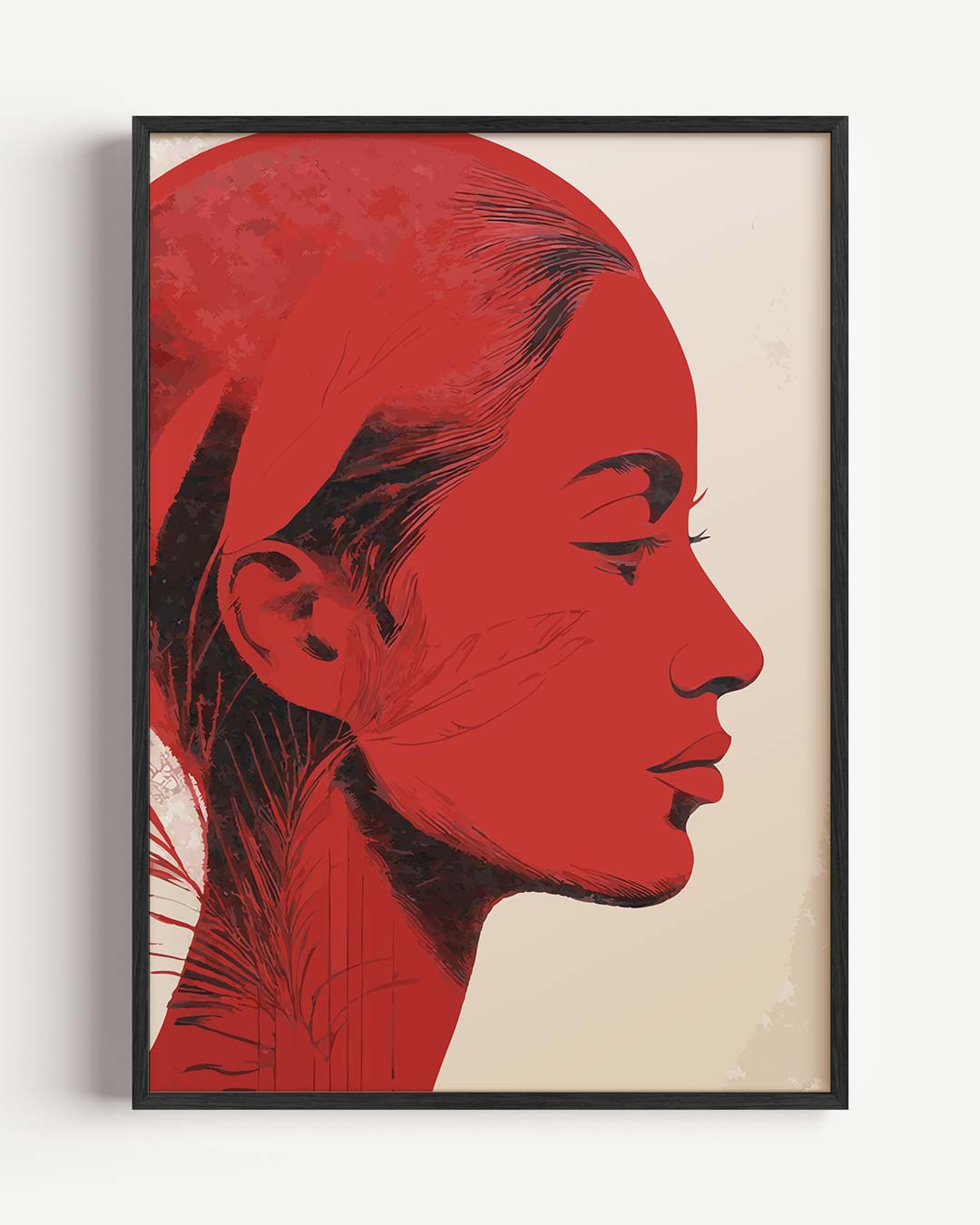 Elegante Rode Profielposter-WallArtistic
