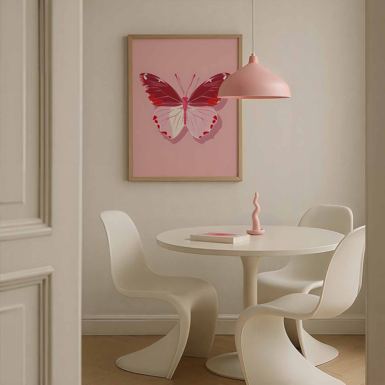 Roze Vlinder Poster-WallArtistic