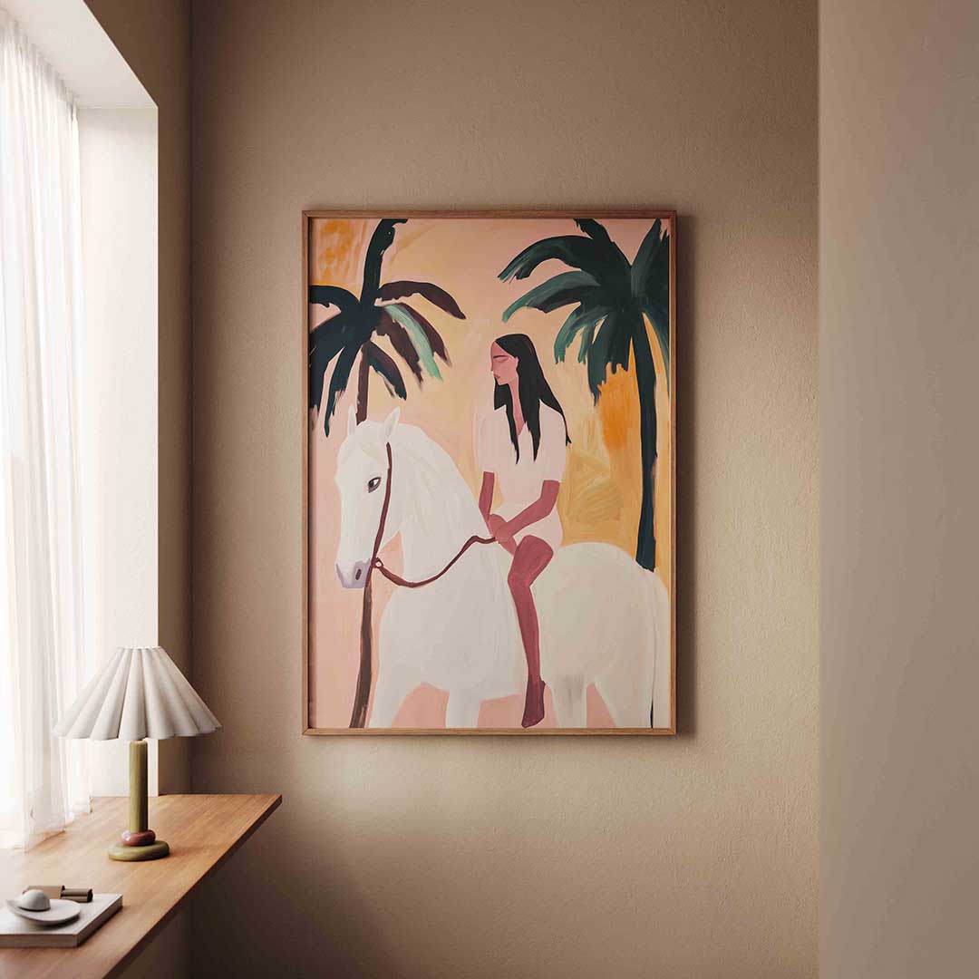 Vrouw op paard Poster