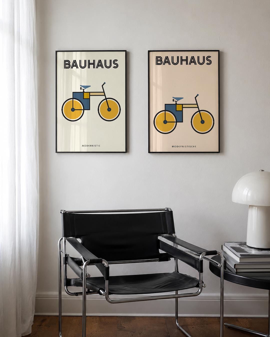 Fiets en kleurvlakken Posterset