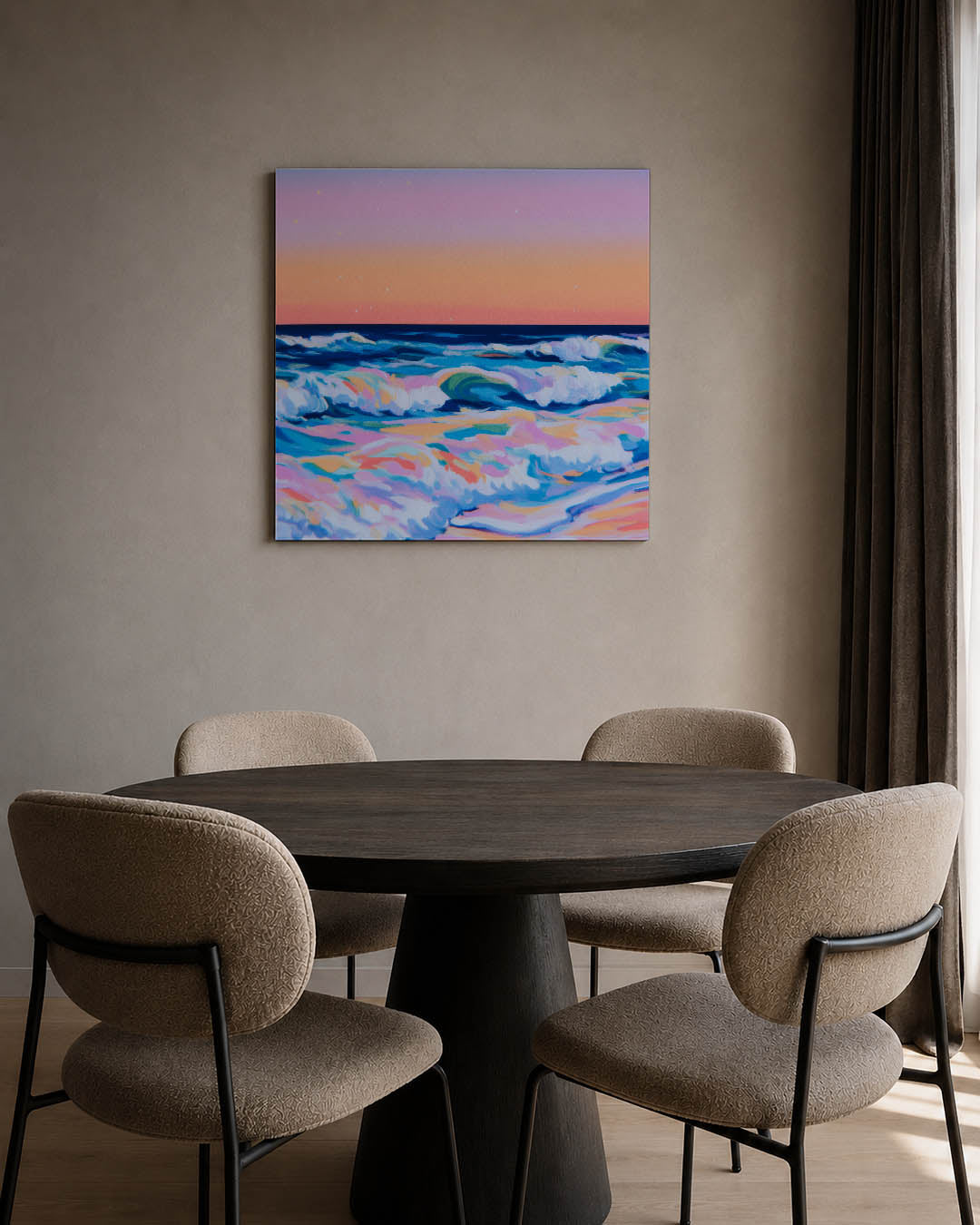 Kleurrijke zee golven Kunstwerk