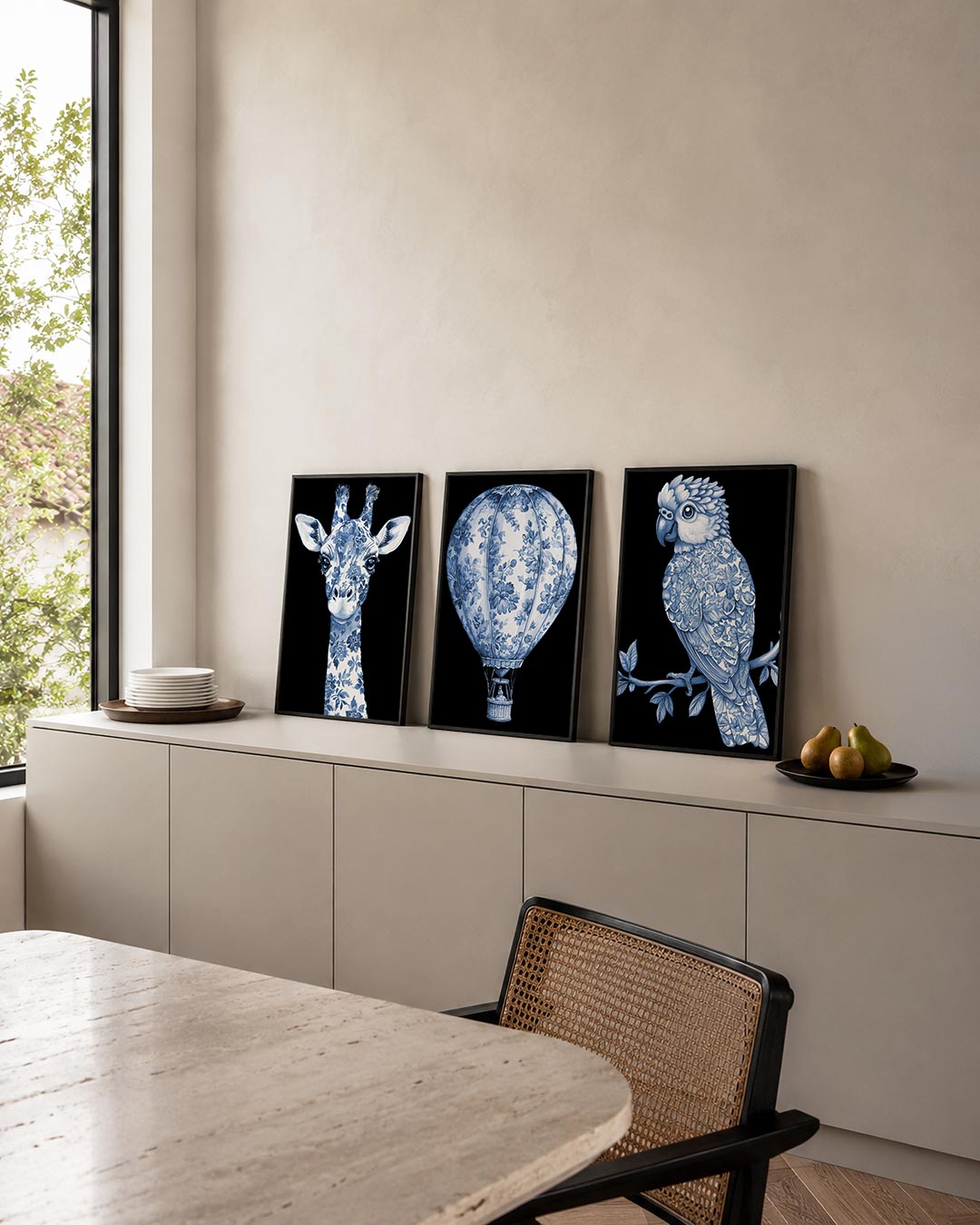 Floral giraffe Posterset