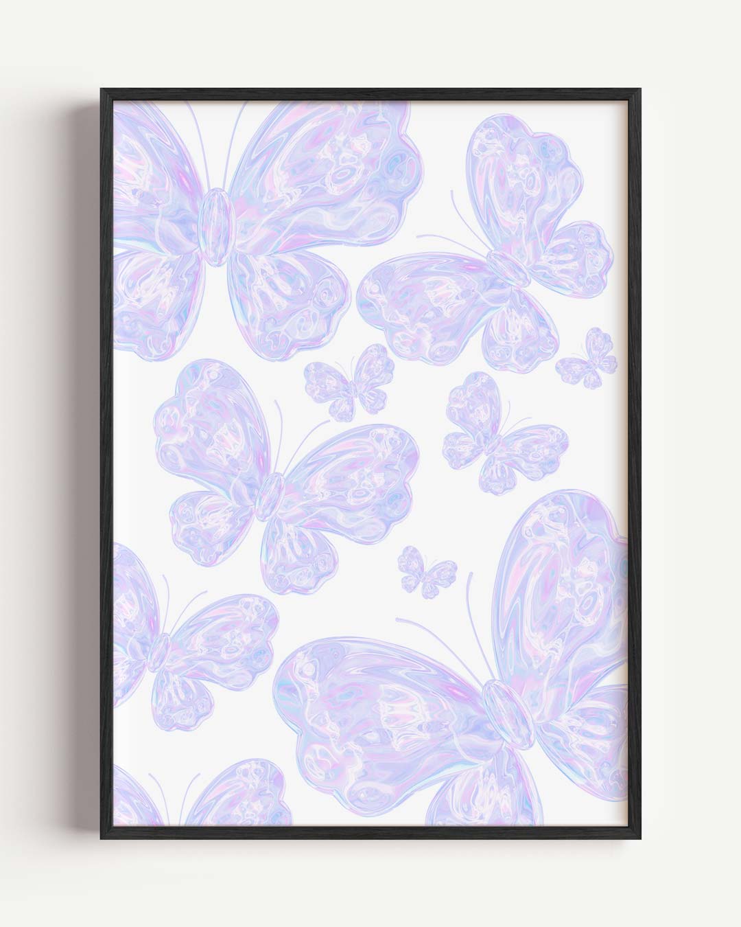 Vlinders in Pasteltinten Poster-WallArtistic