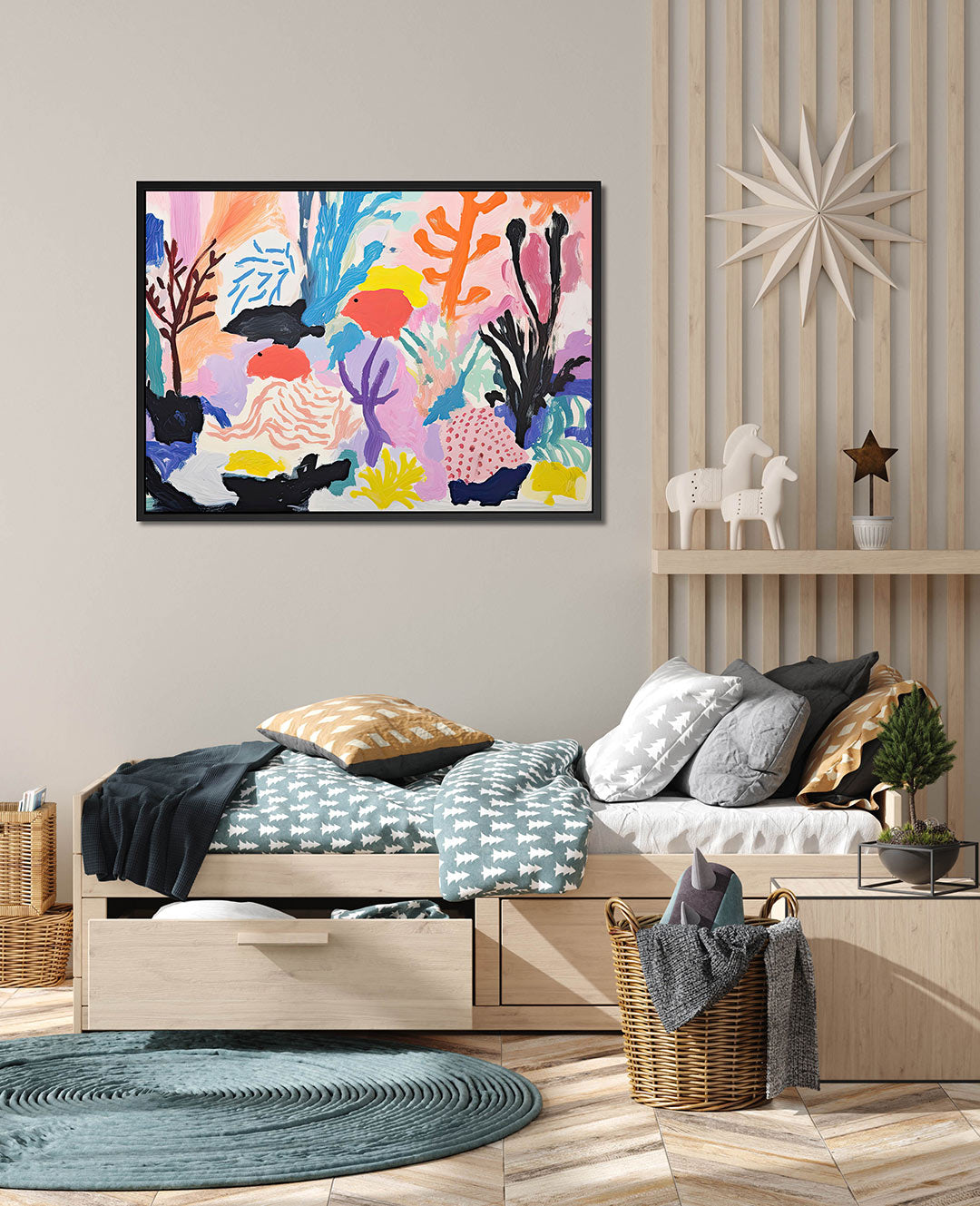 Vrolijke kleurenexplosie Kunstwerk