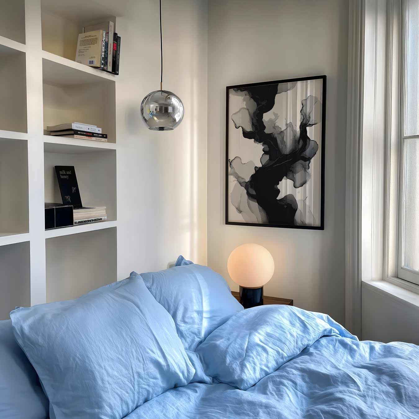 Mystieke Abstracte Grijstinten Poster-WallArtistic