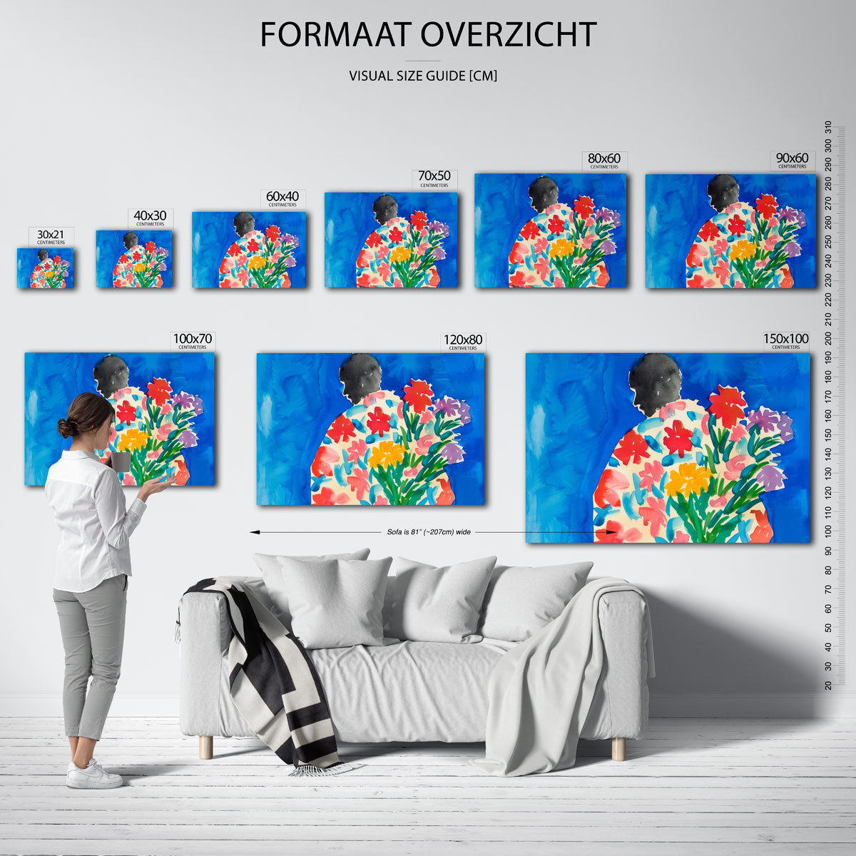 Figuur met bloemen Poster