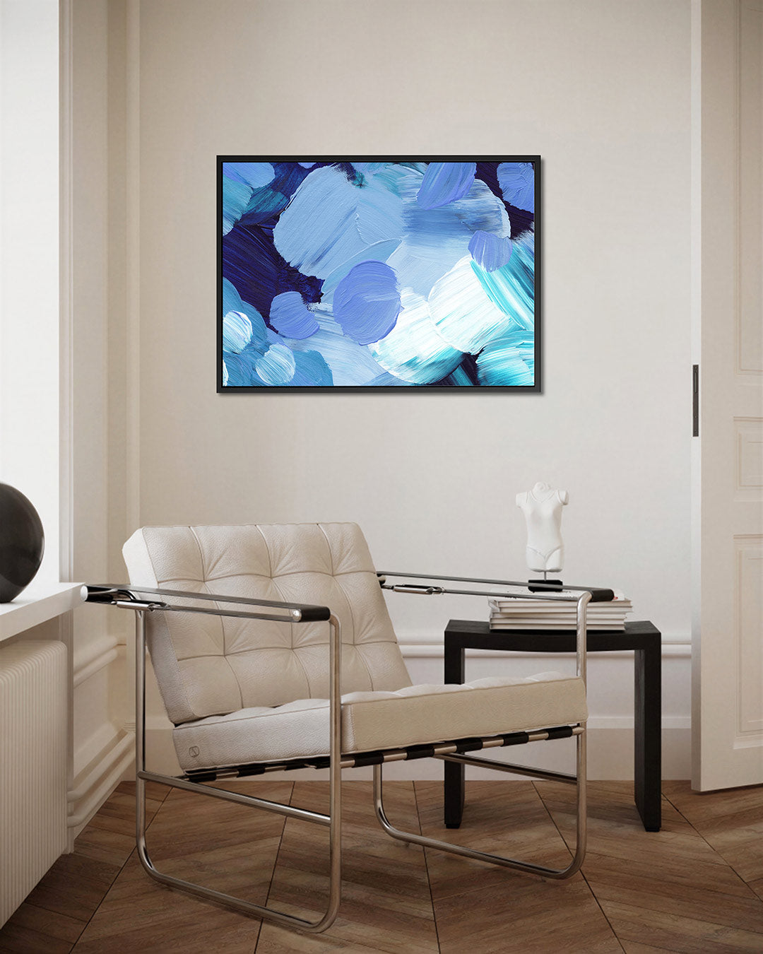 Dynamische blauwtinten Kunstwerk