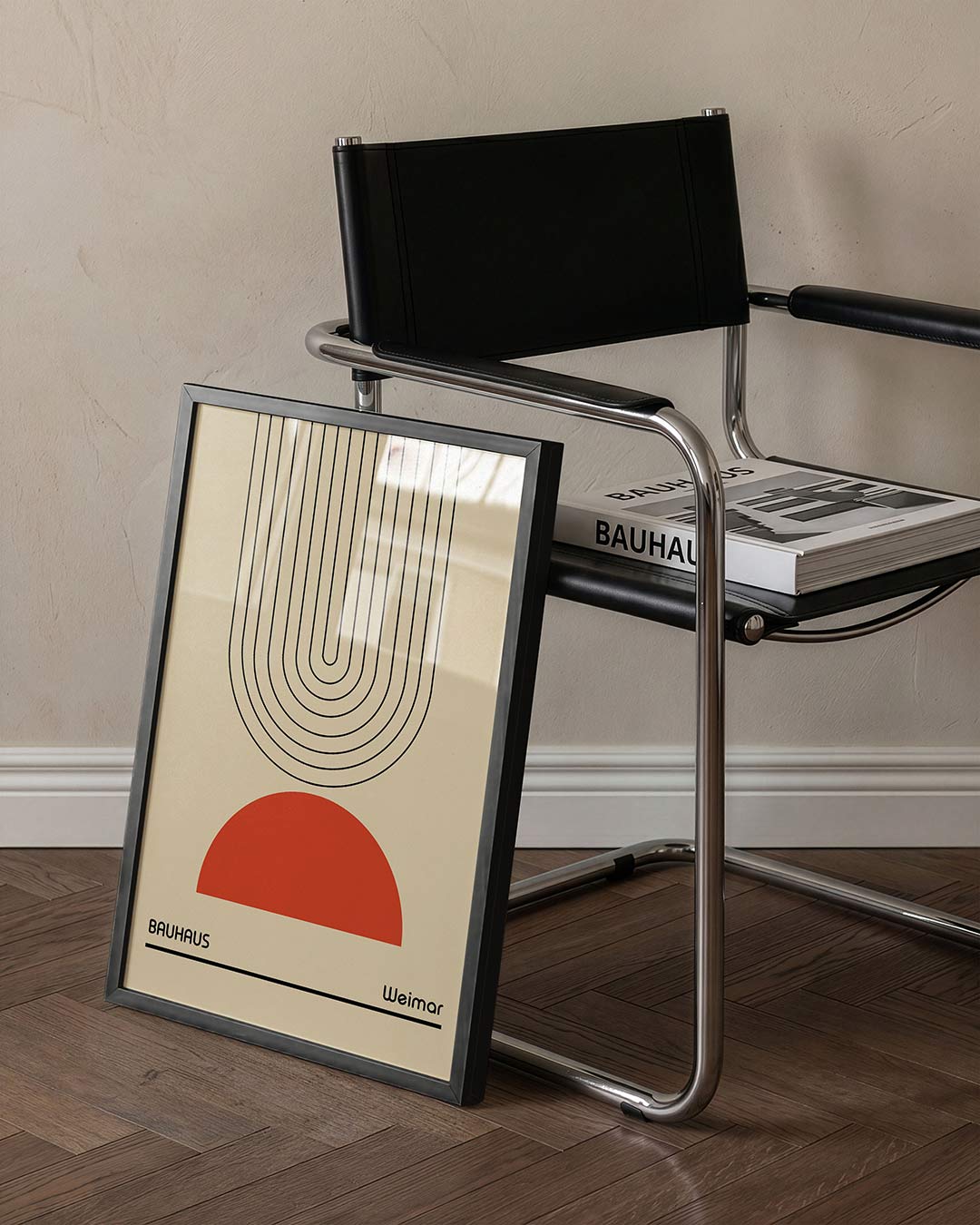 Lijnen en halfrond Poster