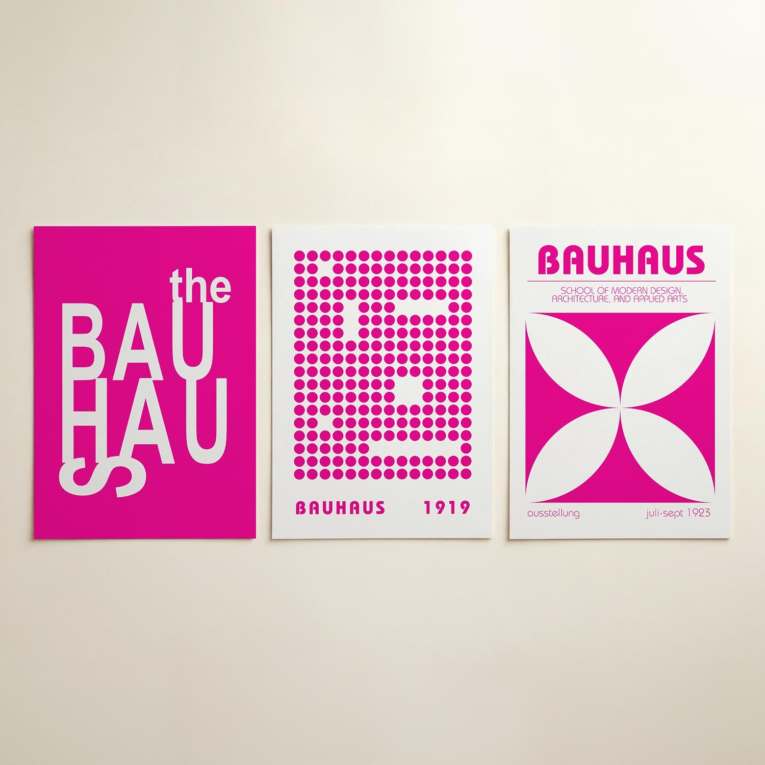 Typografisch kleurcontrast Posterset
