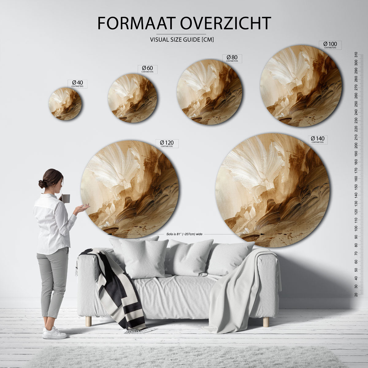 Abstracte vormen Muurcirkel