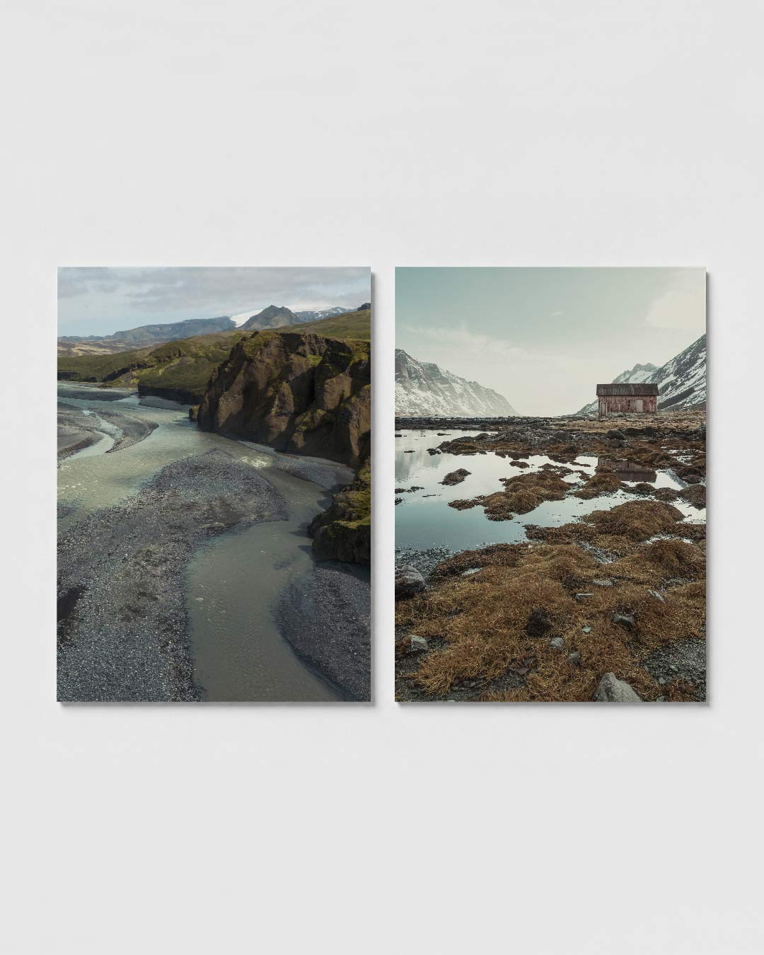 Natuurlijke rivierlijnen Posterset