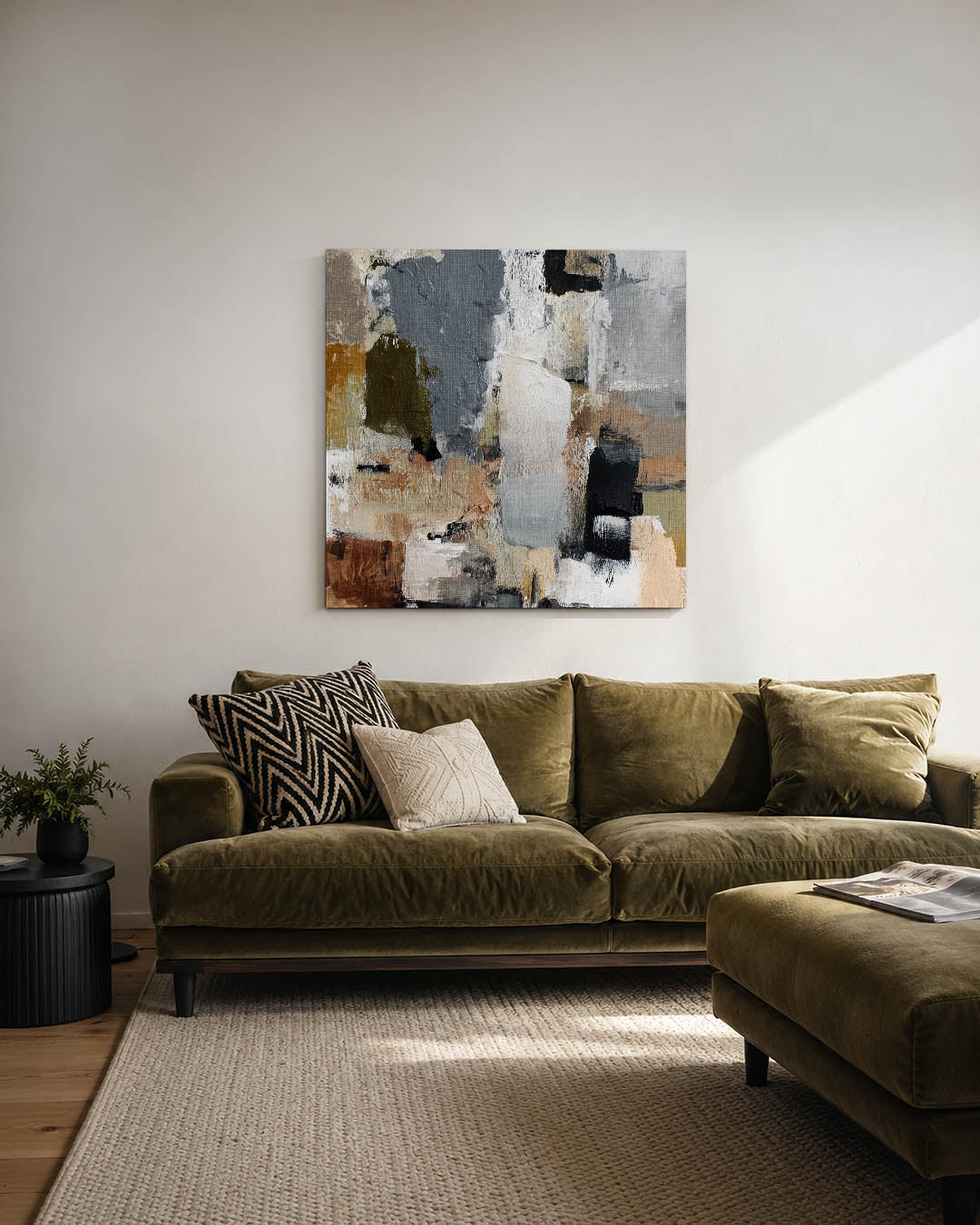 Gelaagde kleurencompositie Kunstwerk