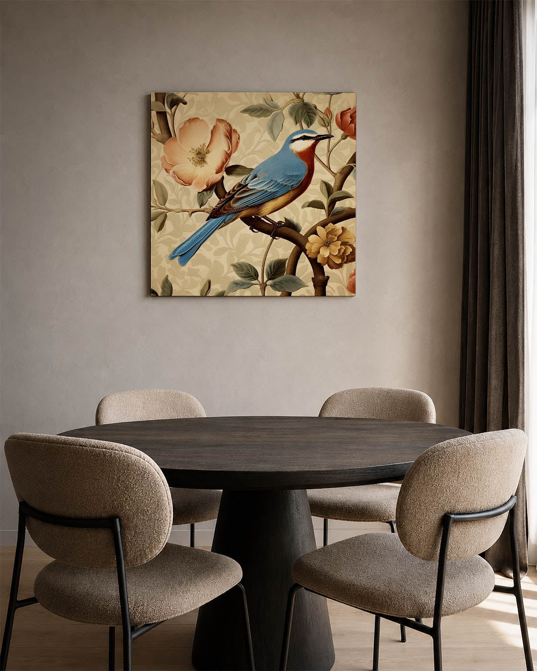 Vogel en bloemen Kunstwerk