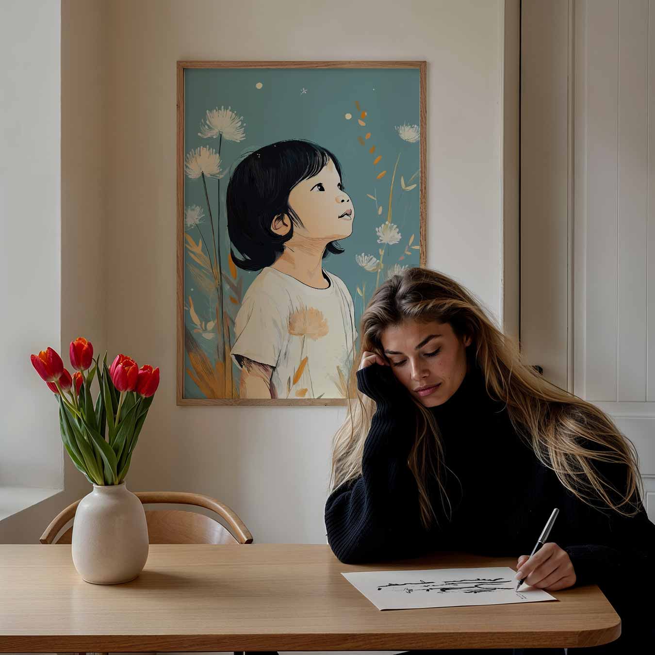 Dromerige Kinderen Poster-WallArtistic
