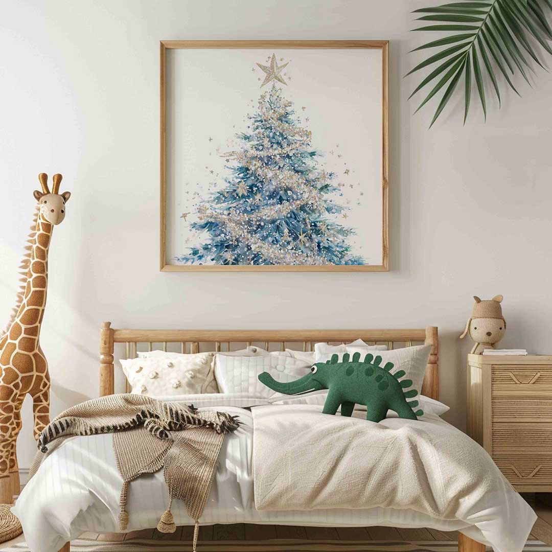 Kerstboom met ster Poster