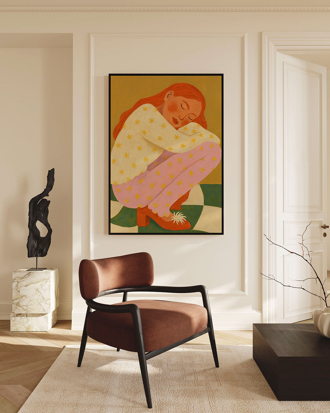 Dromerige vrouw Kunstwerk