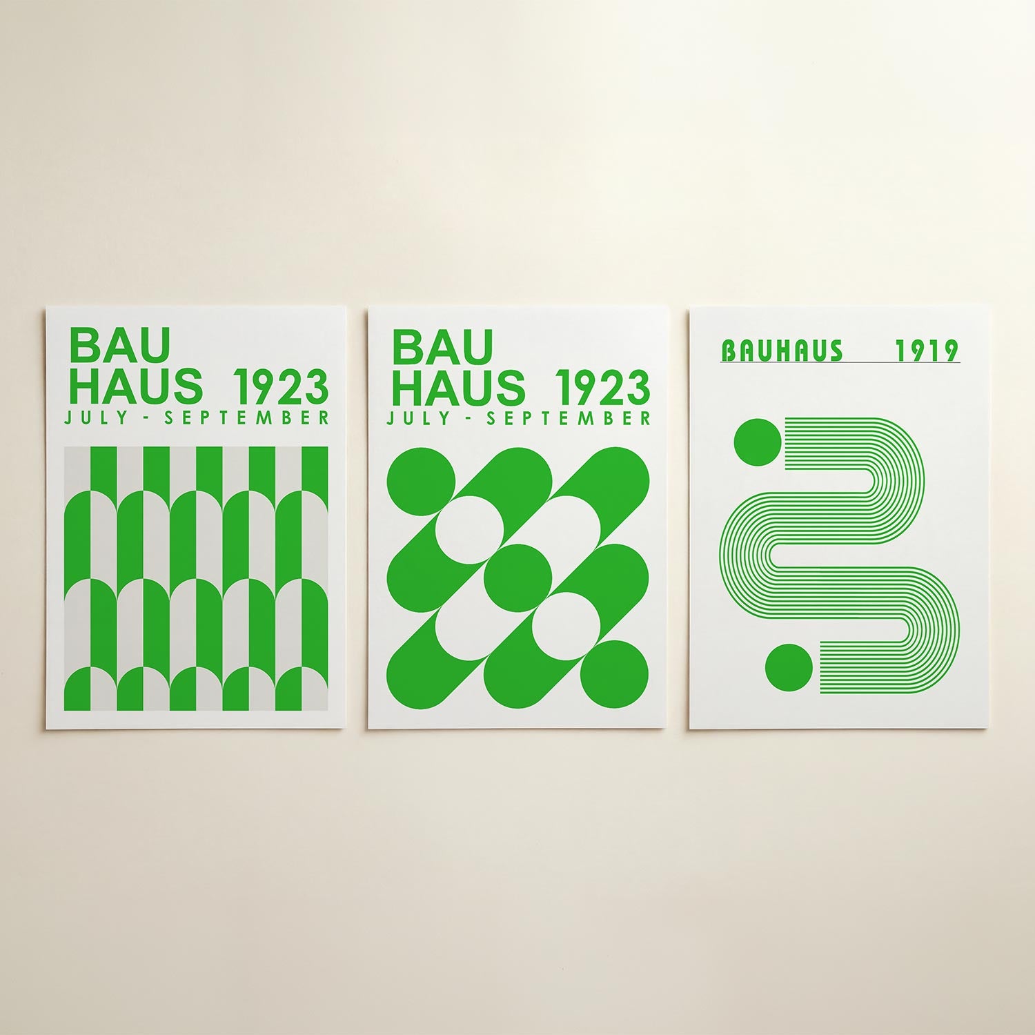 Groene lijnenritme Posterset
