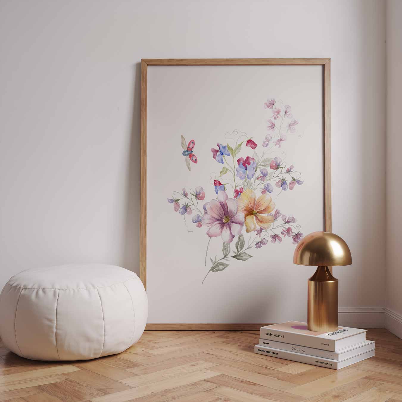 Romantische Bloemen Aquarel Poster-WallArtistic