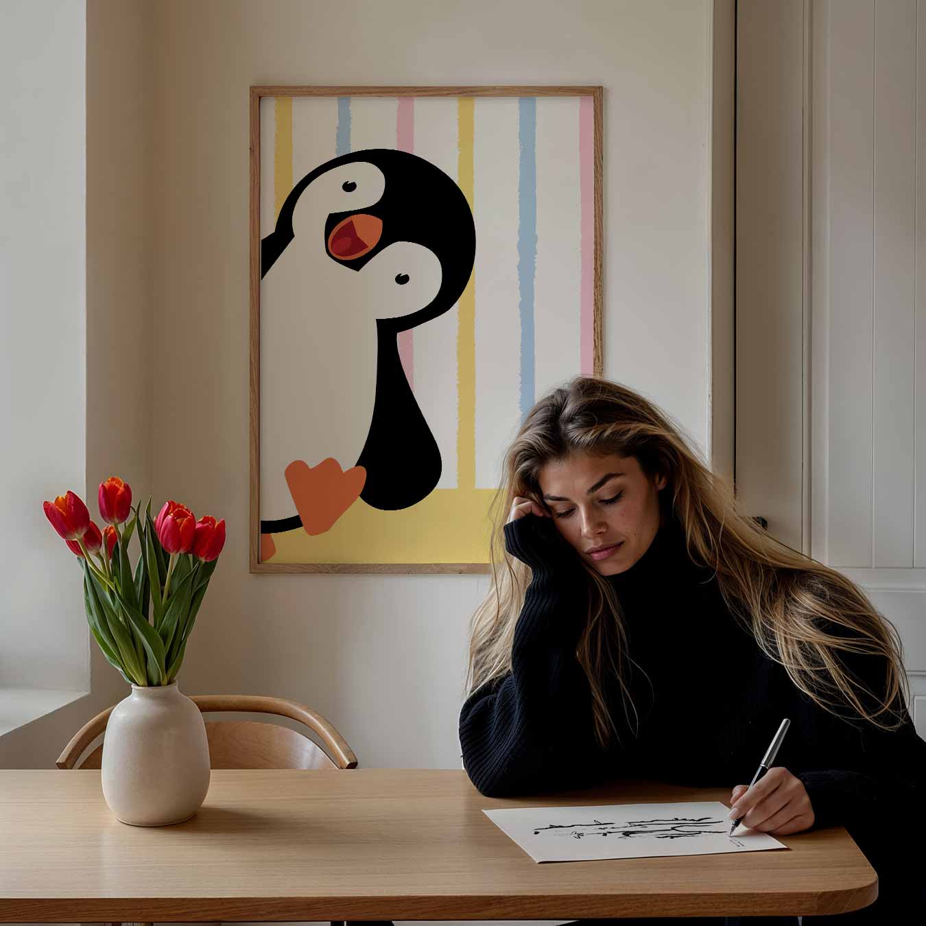 Vrolijke Pinguïn Poster-WallArtistic
