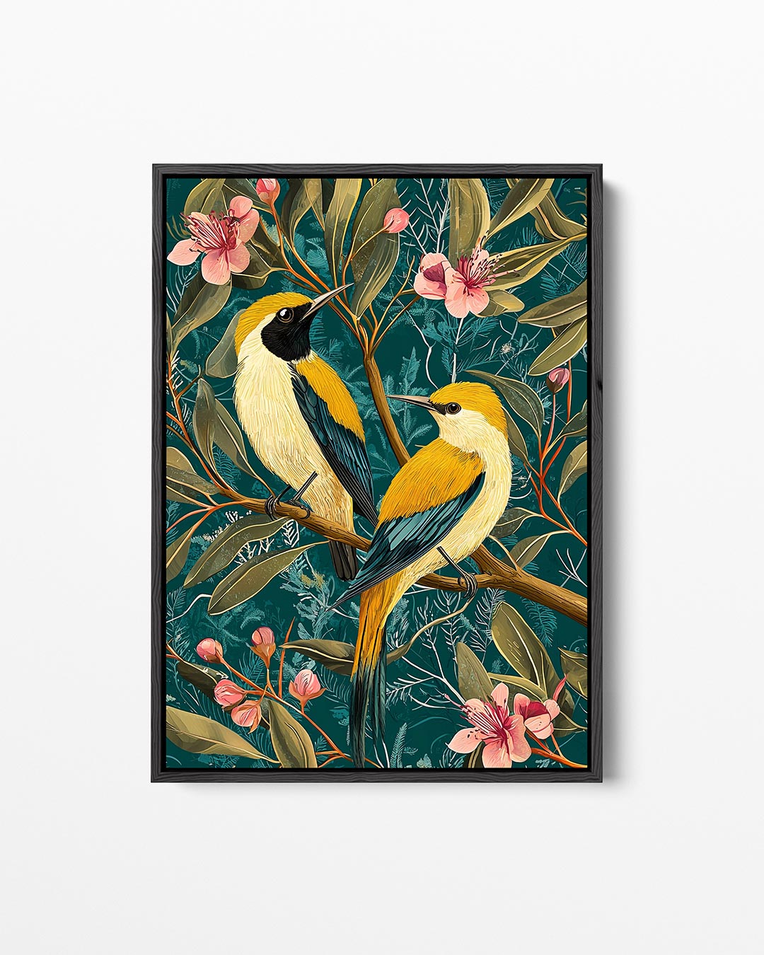 Vogels en bloemen Kunstwerk