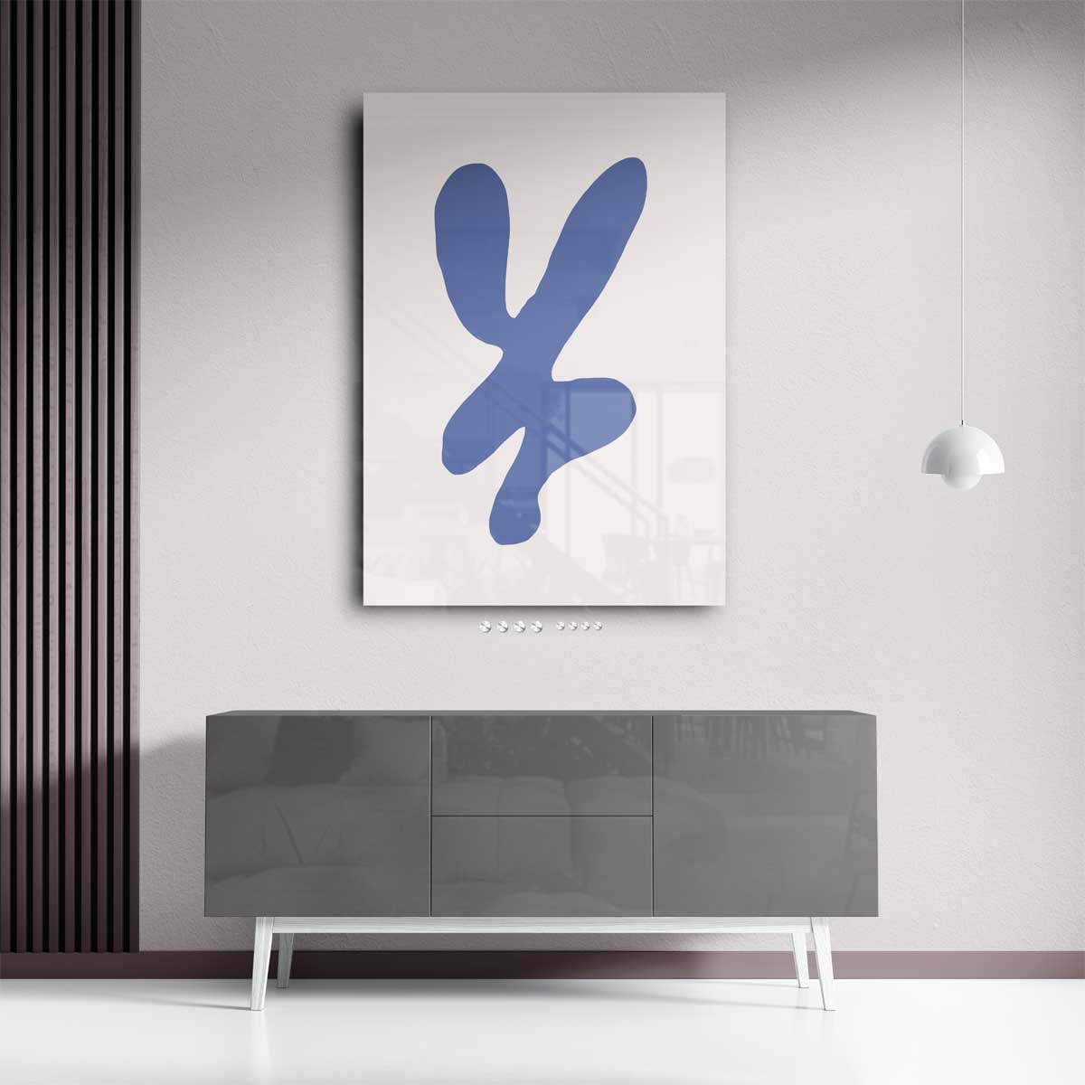 Abstracte Blauwe Vormen Kunstwerk-canvas-dibond-plexiglas-wanddecoratie-WallArtistic