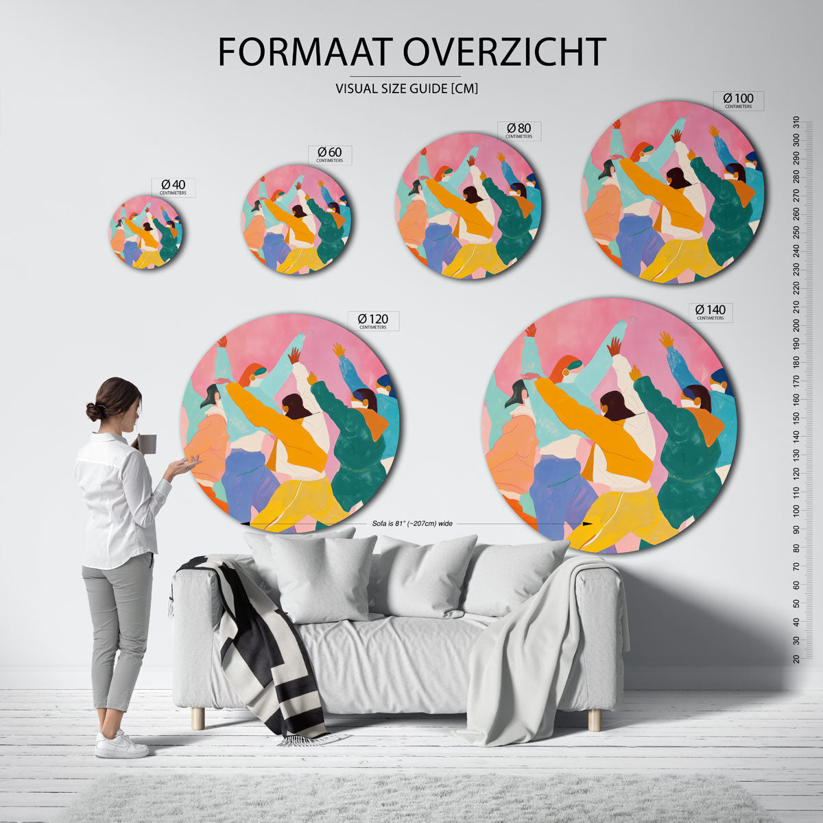 Dansende figuren Muurcirkel