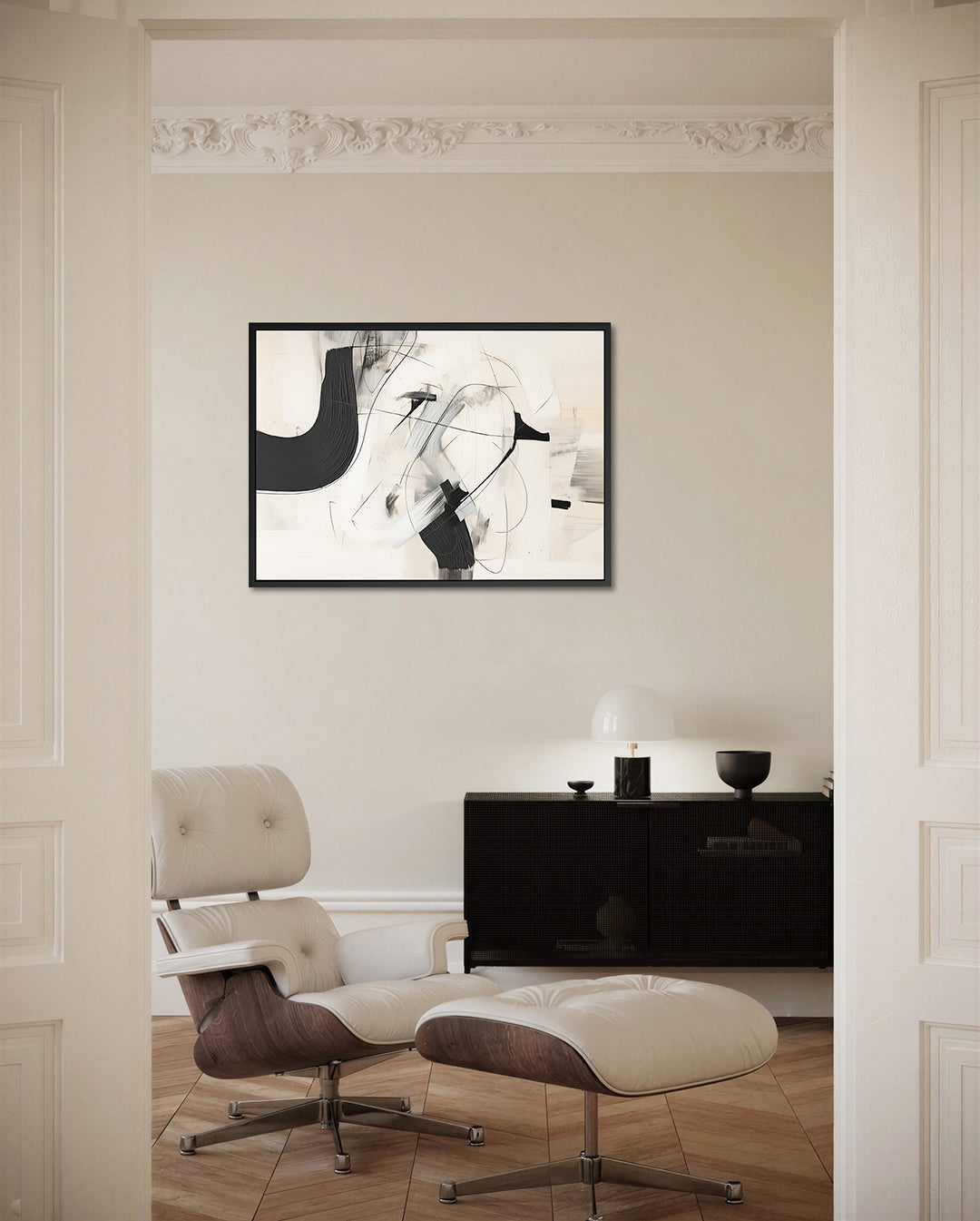 Dynamische lijnen compositie Kunstwerk