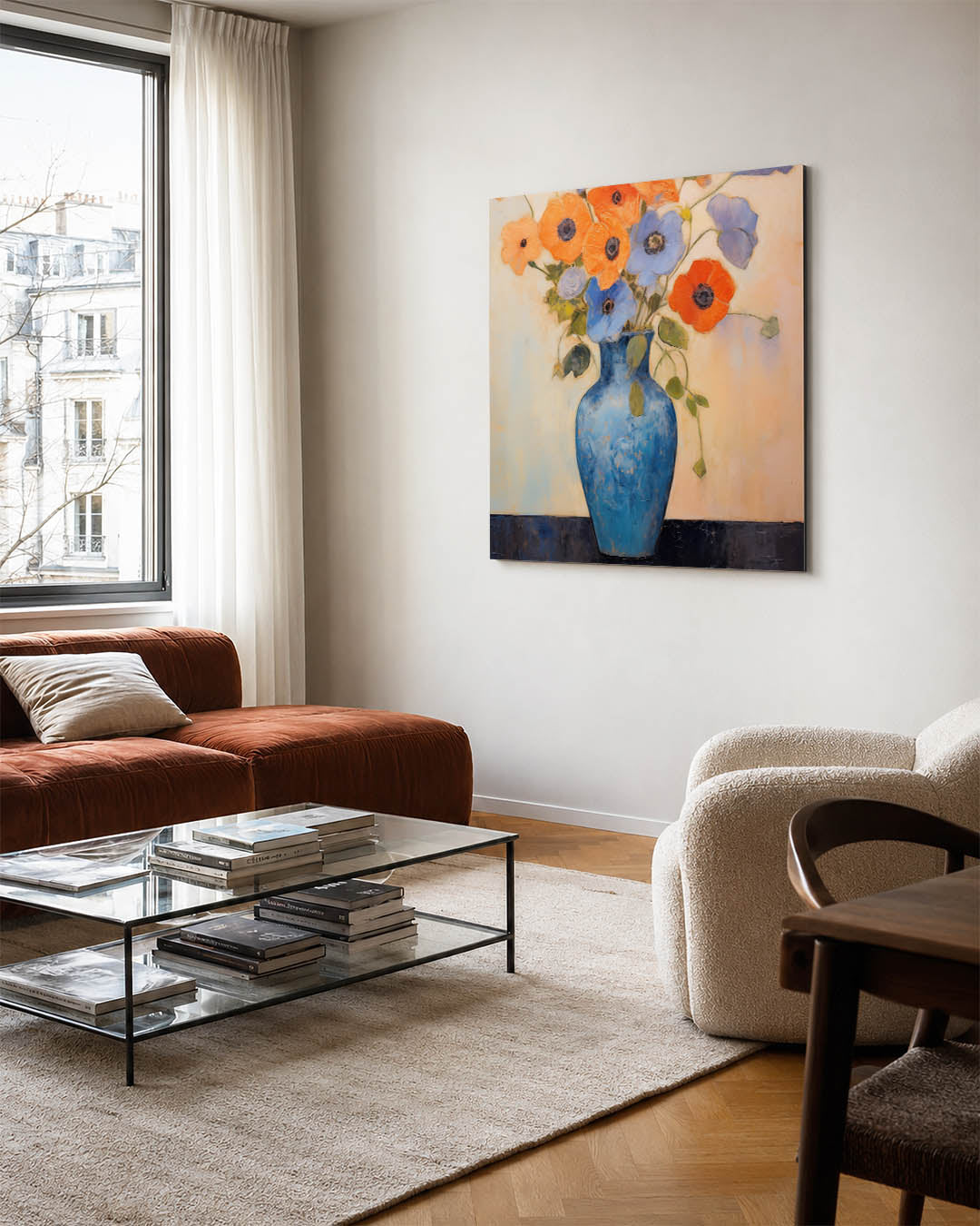 Bloemen in vaas Kunstwerk