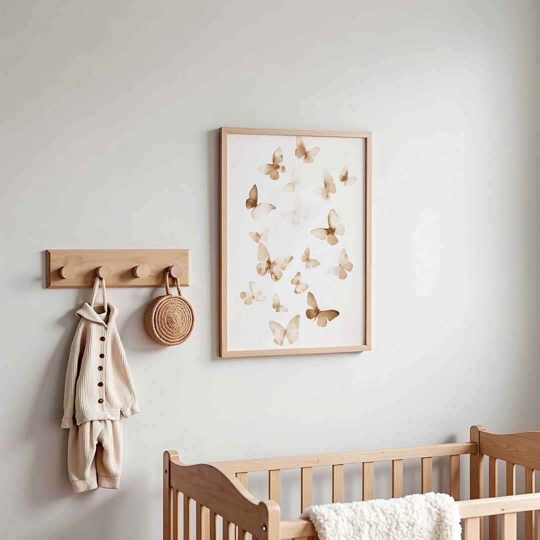 Vlinders in beige Poster