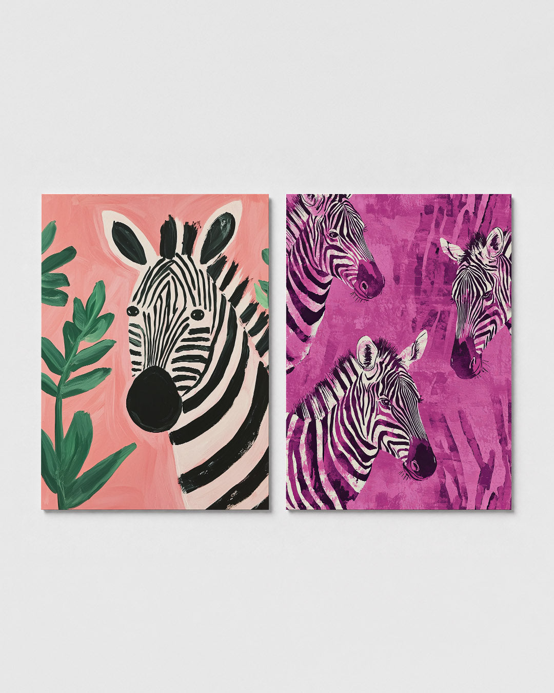 Zebra en bladeren Posterset