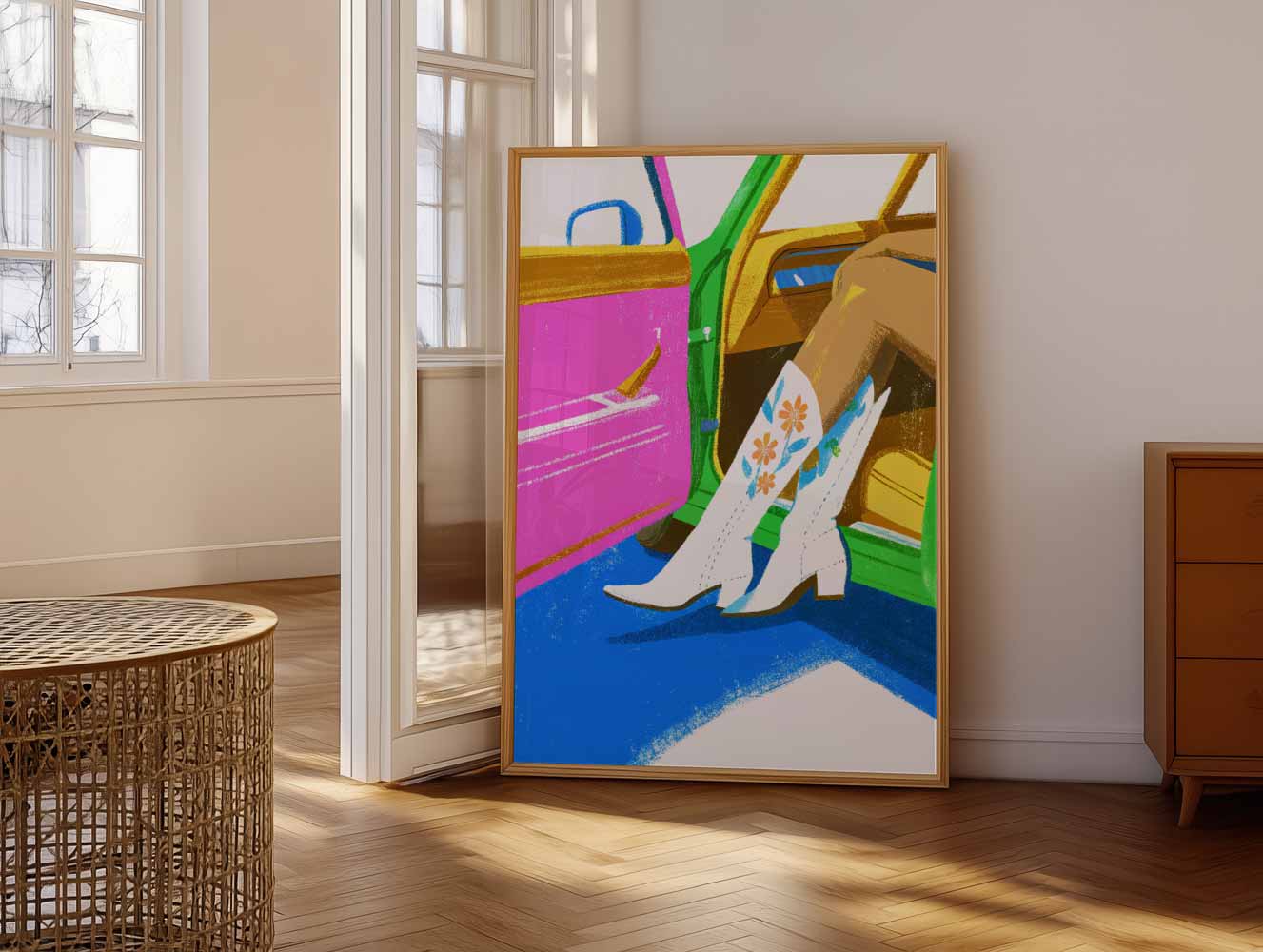 Trendy Retro Boots Poster-WallArtistic