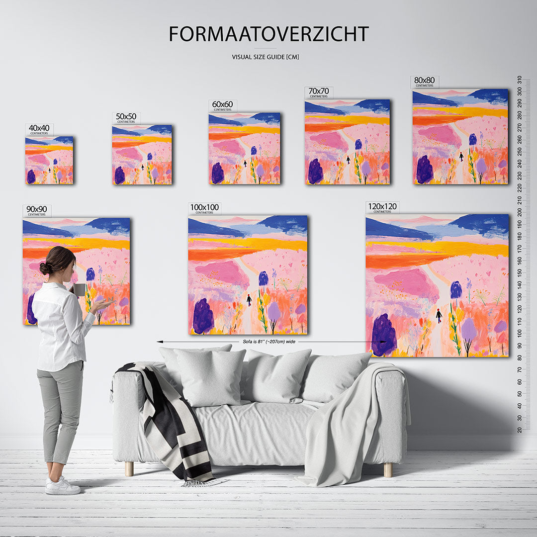 Kleurrijke landschap wandeling Kunstwerk